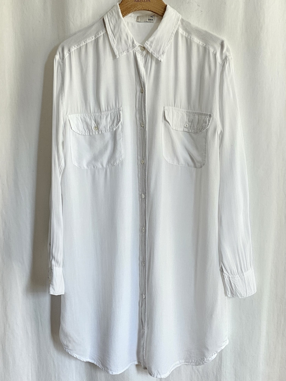 Aritzia Wilfred Free White Button Shirt Dress